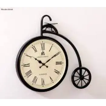 Miller Cycle Shaped Analog Metal Wall Clock 